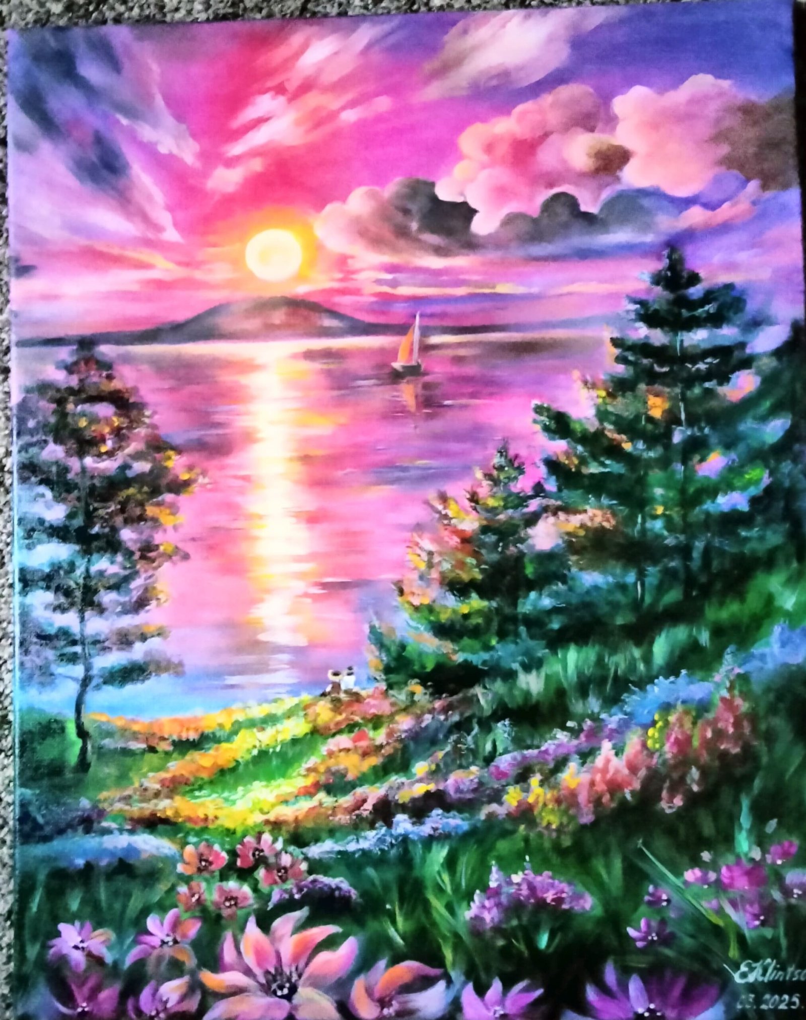 Закат на озере